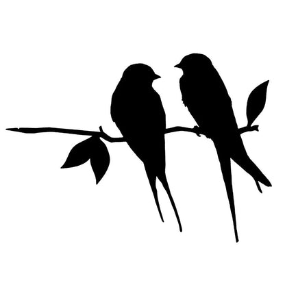 Metal Bird Silhouette Powder-Coated Matte Black Indoor & Outdoor