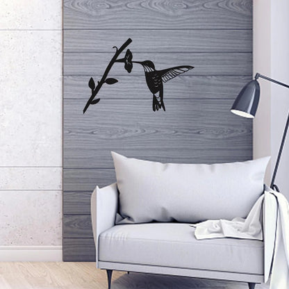 Metal Bird Silhouette Powder-Coated Matte Black Indoor & Outdoor