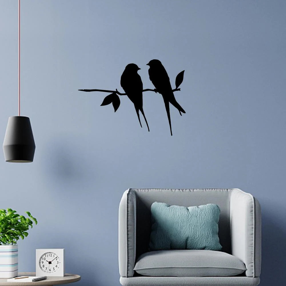 Metal Bird Silhouette Powder-Coated Matte Black Indoor & Outdoor