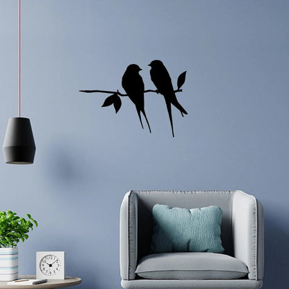 Metal Bird Silhouette Powder-Coated Matte Black Indoor & Outdoor