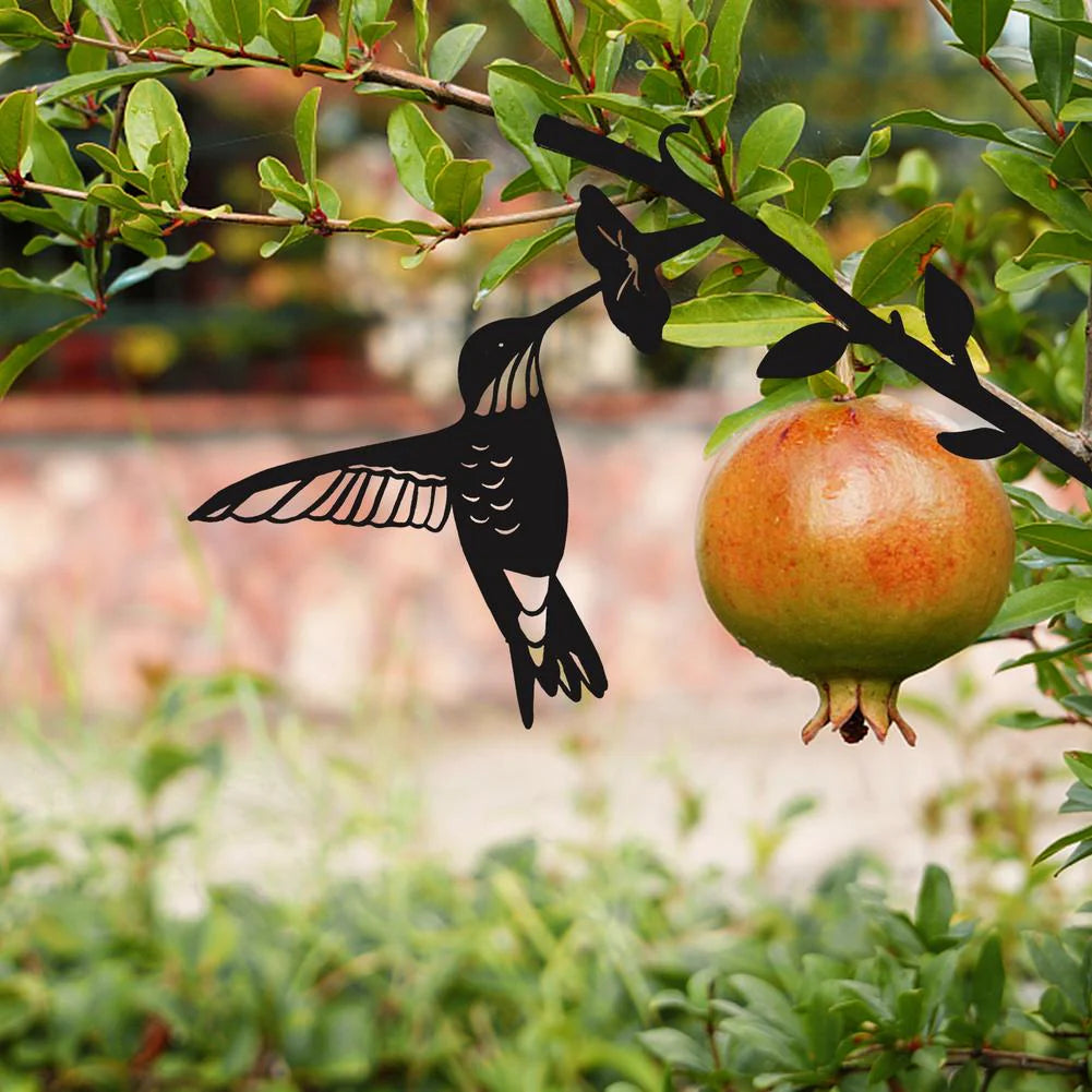 Metal Bird Silhouette Powder-Coated Matte Black Indoor & Outdoor