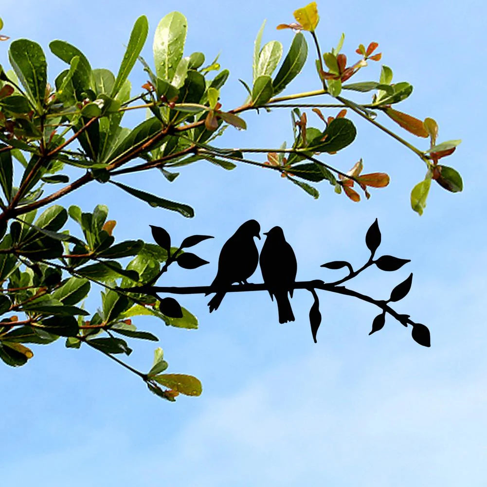 Metal Bird Silhouette Powder-Coated Matte Black Indoor & Outdoor