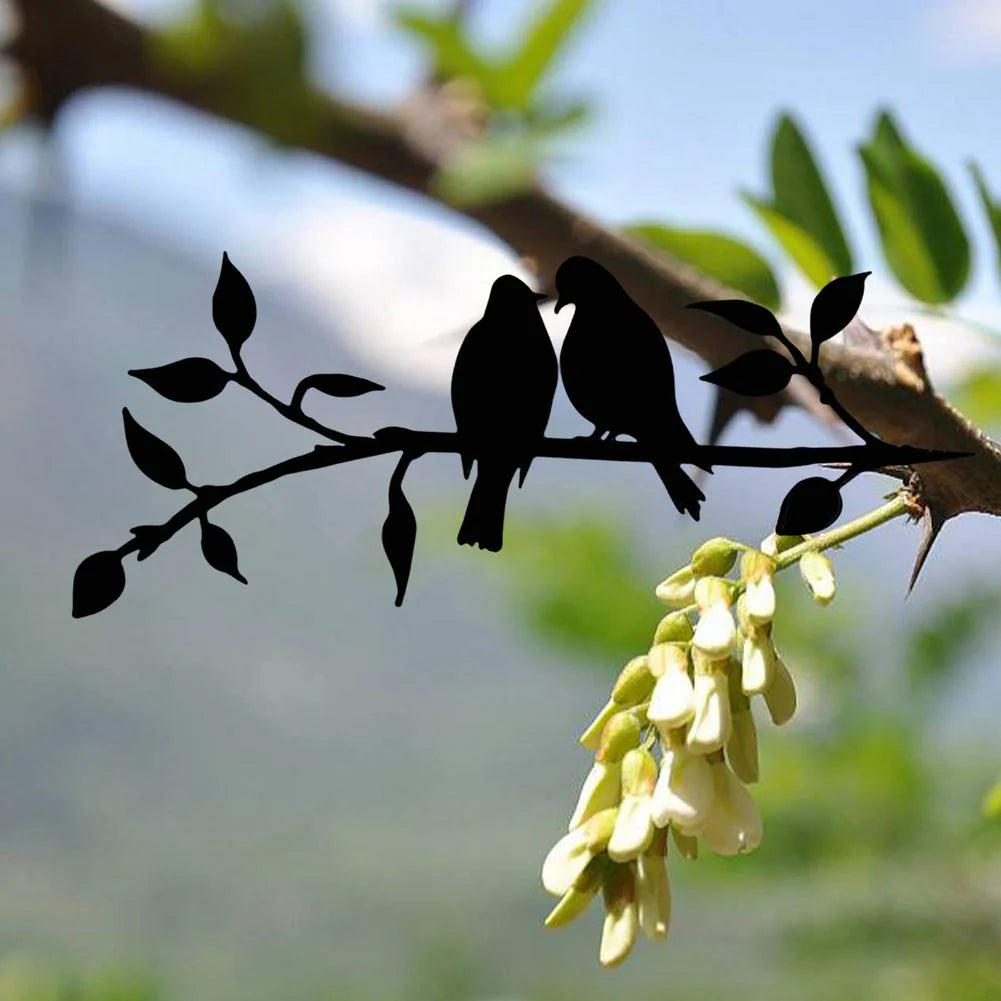Metal Bird Silhouette Powder-Coated Matte Black Indoor & Outdoor