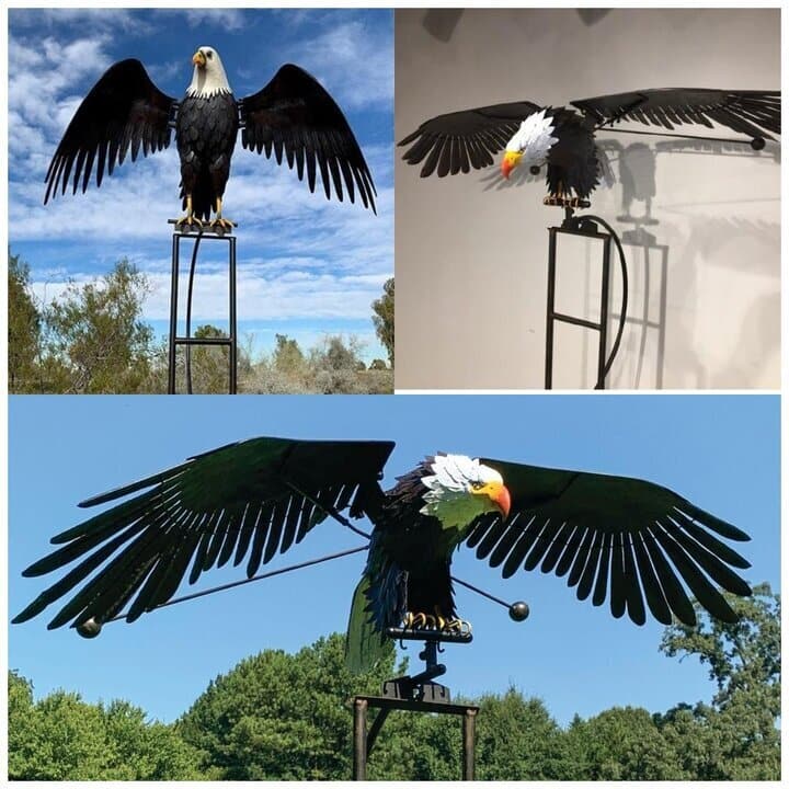 Metal Twirling Wind Spinner for Garden with Ground Stake – Weather-Resistant Ornament