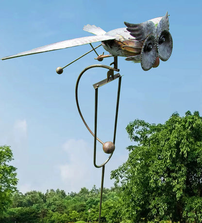Metal Twirling Wind Spinner for Garden with Ground Stake – Weather-Resistant Ornament