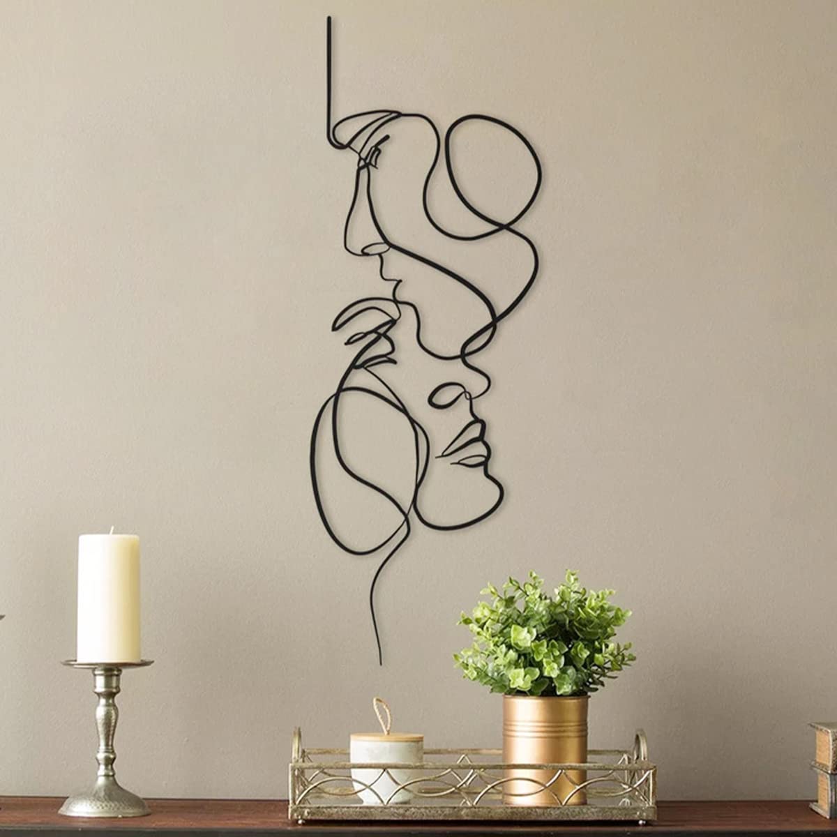 Metal Wall Art Minimalist 3D Line