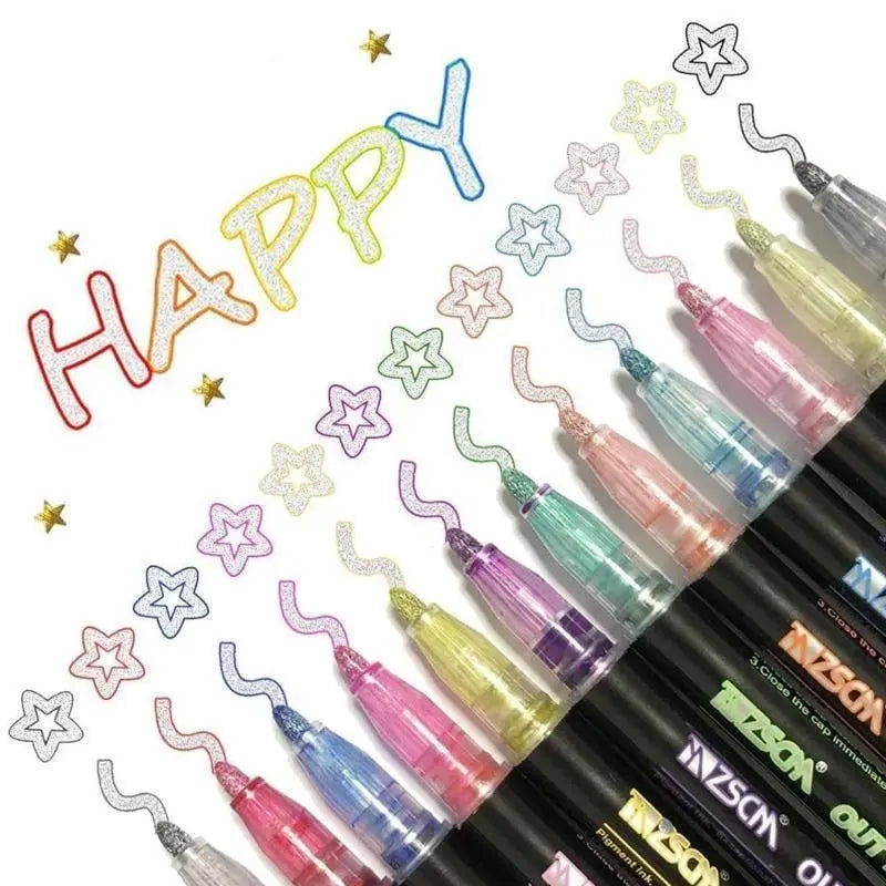 Metallic Marker Set Shimmering Multi-Surface Non-Toxic