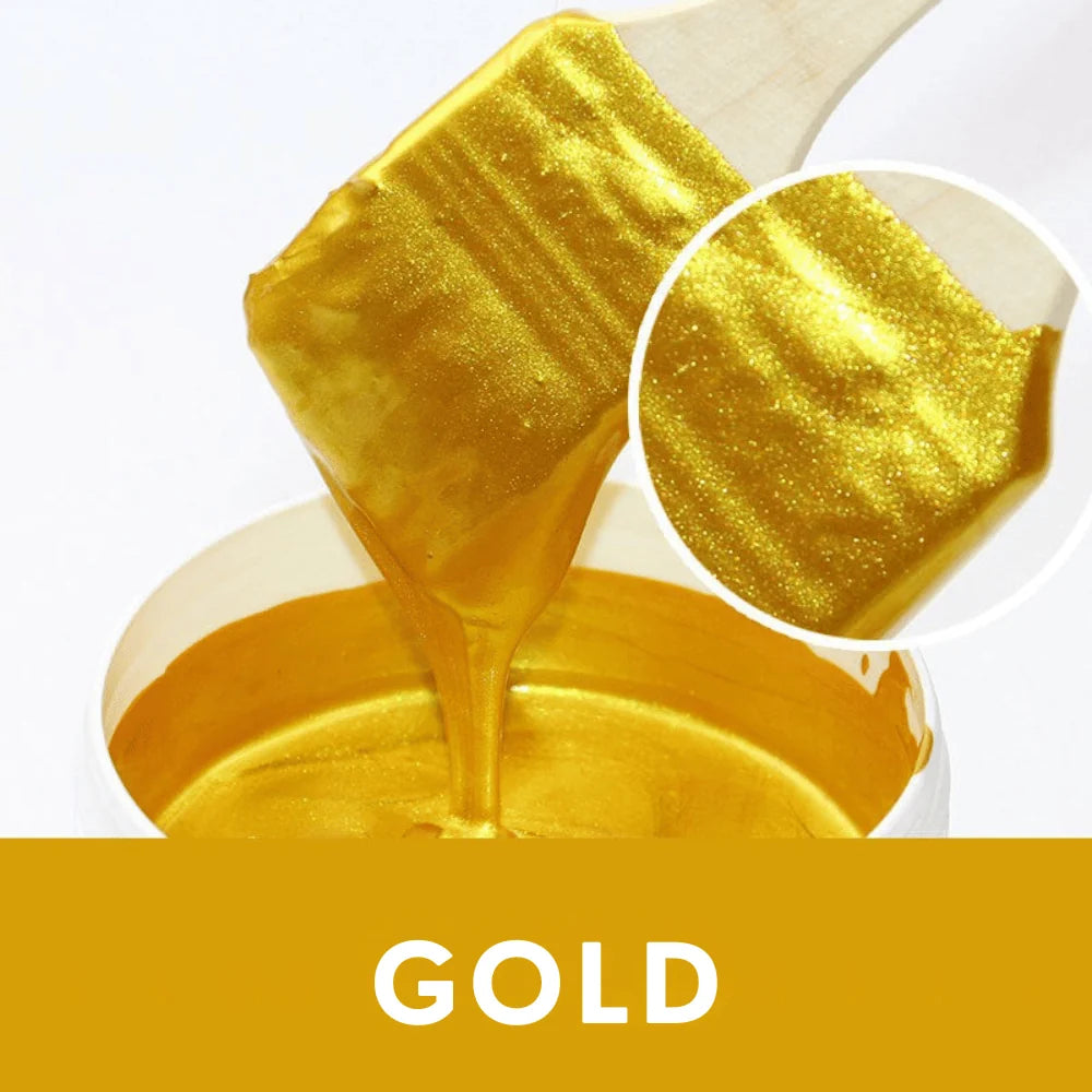 Metallic Paint Water-Based Gold or Silver With Brush