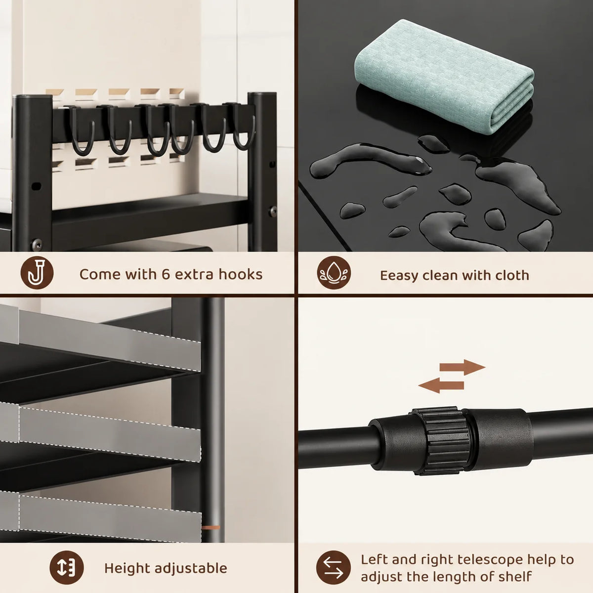 Microwave Shelf Expandable Space-Saving Kitchen Storage
