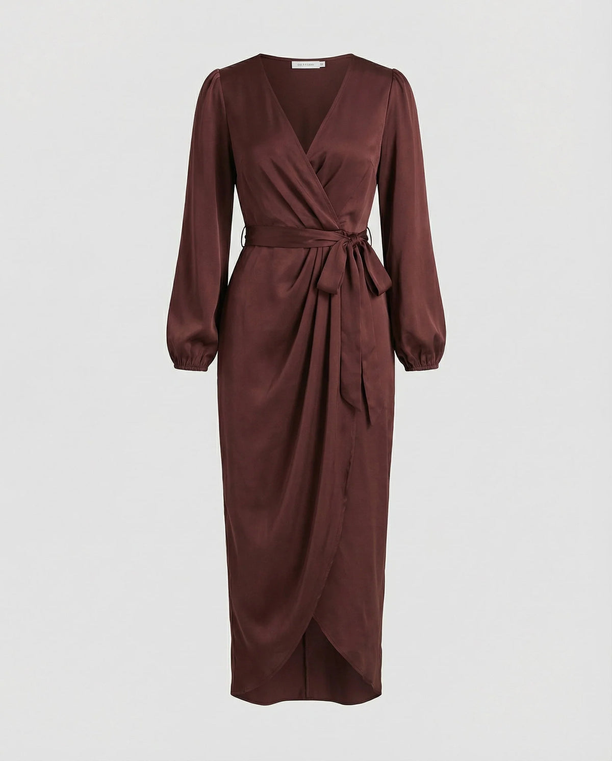 Midi Wrap Dress Long Sleeve Curve-Flattering Fit