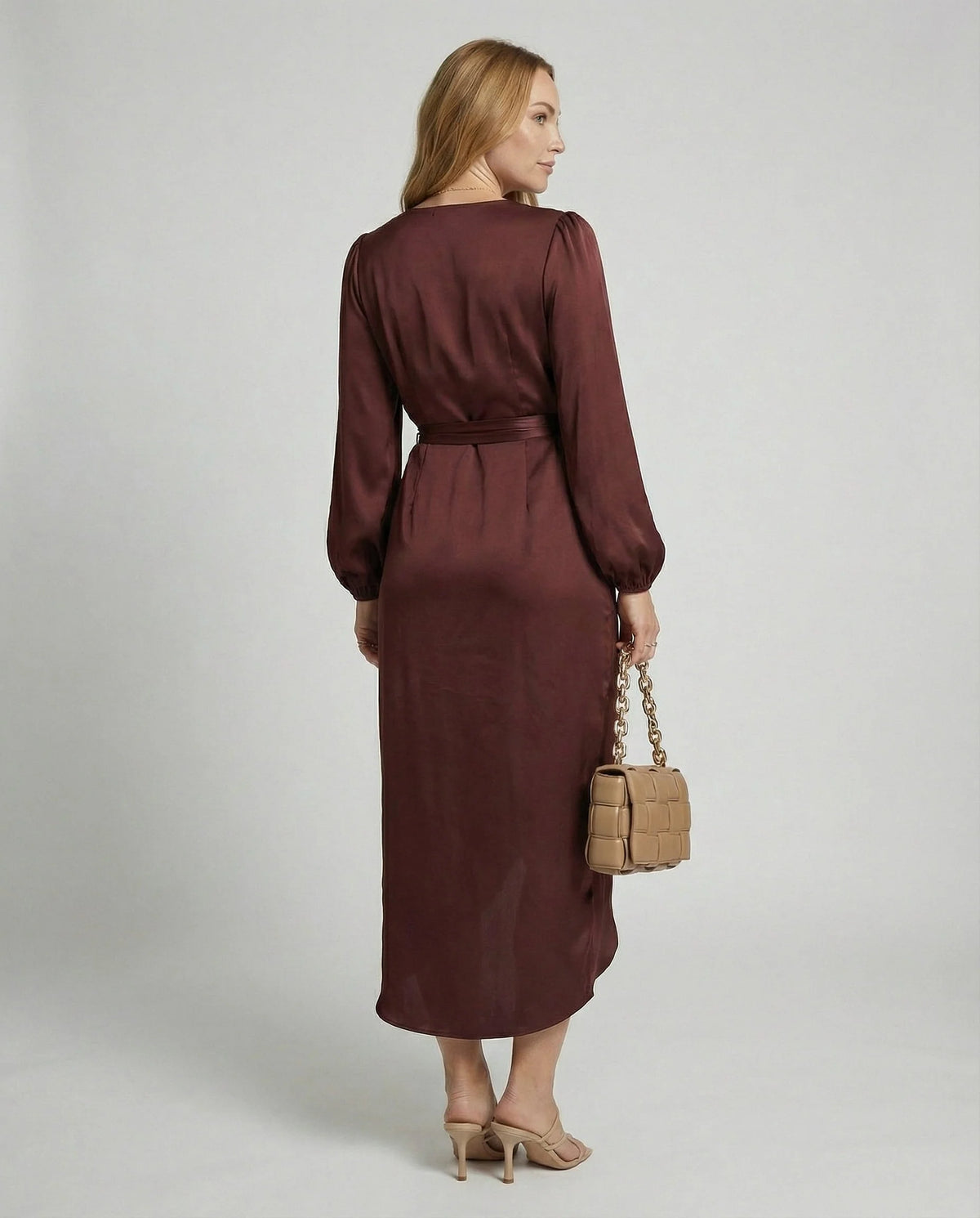 Midi Wrap Dress Long Sleeve Curve-Flattering Fit