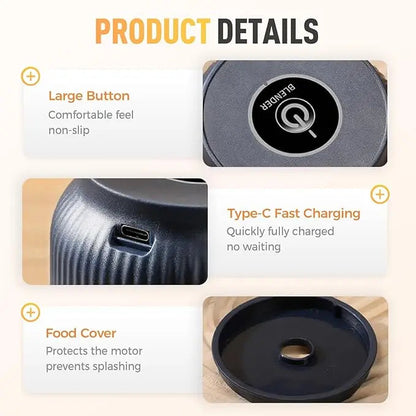 Mini Chopper USB Rechargeable Stainless Steel Blades