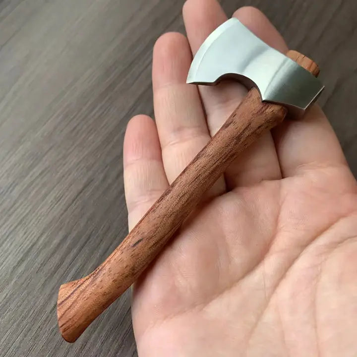 Mini Decorative Axe Polished Metal Head With Stand