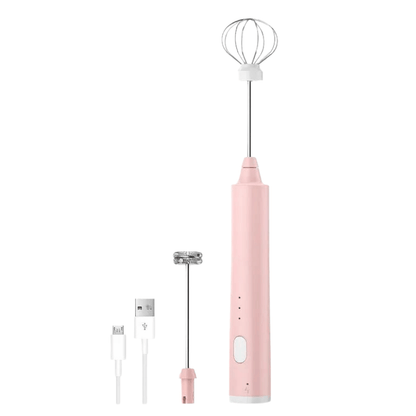 Mini Hand Mixer USB Rechargeable 3-Speed Stainless Steel Whisk