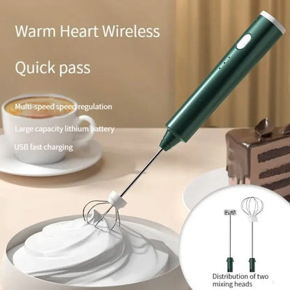 Mini Hand Mixer USB Rechargeable 3-Speed Stainless Steel Whisk