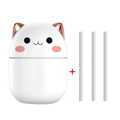 Mini Humidifier Cat-Shaped Color-Changing Night Light USB Powered