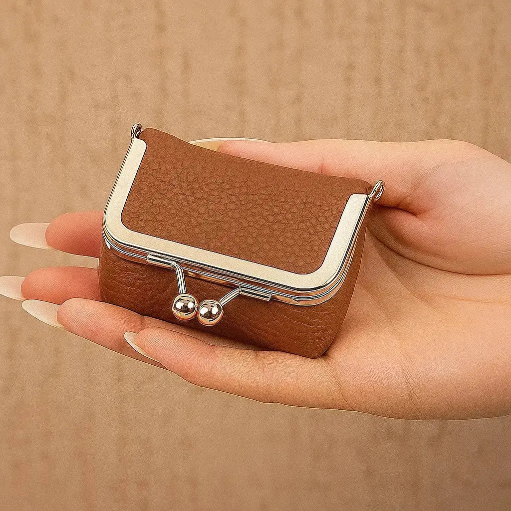 Mini Jewelry Box PU Leather Velvet Lining Gold Clasp