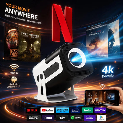 Mini Projector 720p Native WiFi & Bluetooth Portable