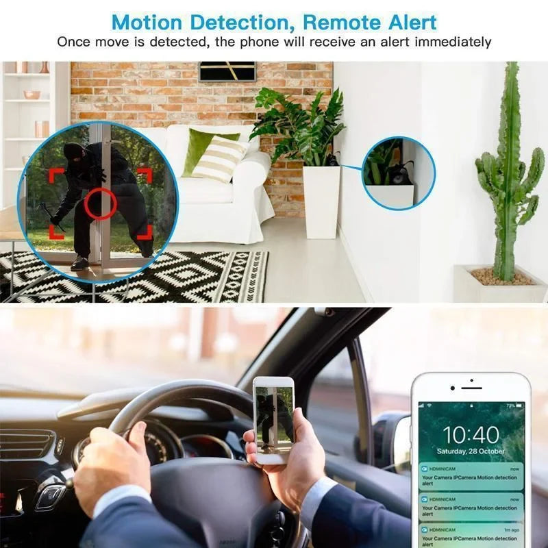 Mini Security Camera 1080p WiFi Magnetic Mount Night Vision