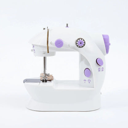 Mini Sewing Machine Double-Thread Two-Speed Built-In Light
