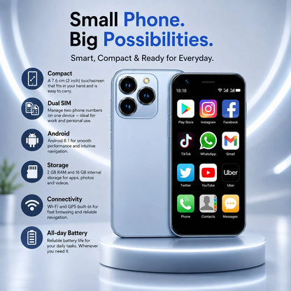 Mini Smartphone Dual SIM 3 Inch Touchscreen