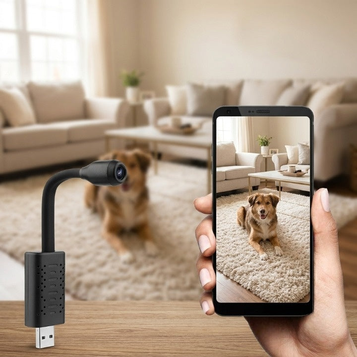 Mini Surveillance Camera Swivel Arm Full HD & AI