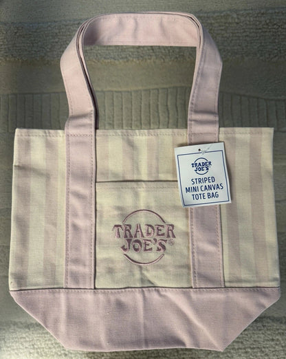 Mini Tote Bag Set Striped Canvas Set of 4