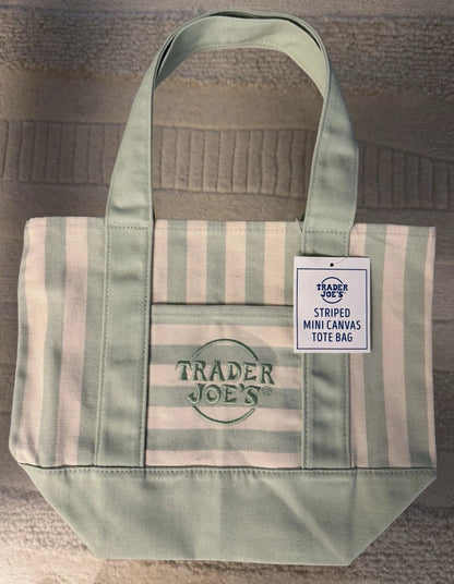 Mini Tote Bag Set Striped Canvas Set of 4