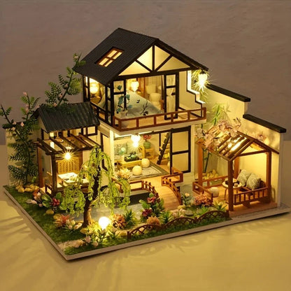 Miniature House Building Kit Wooden DIY Decorative Display