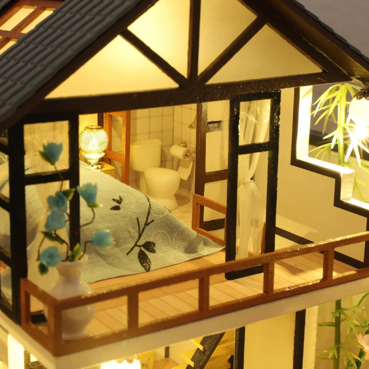 Miniature House Building Kit Wooden DIY Decorative Display