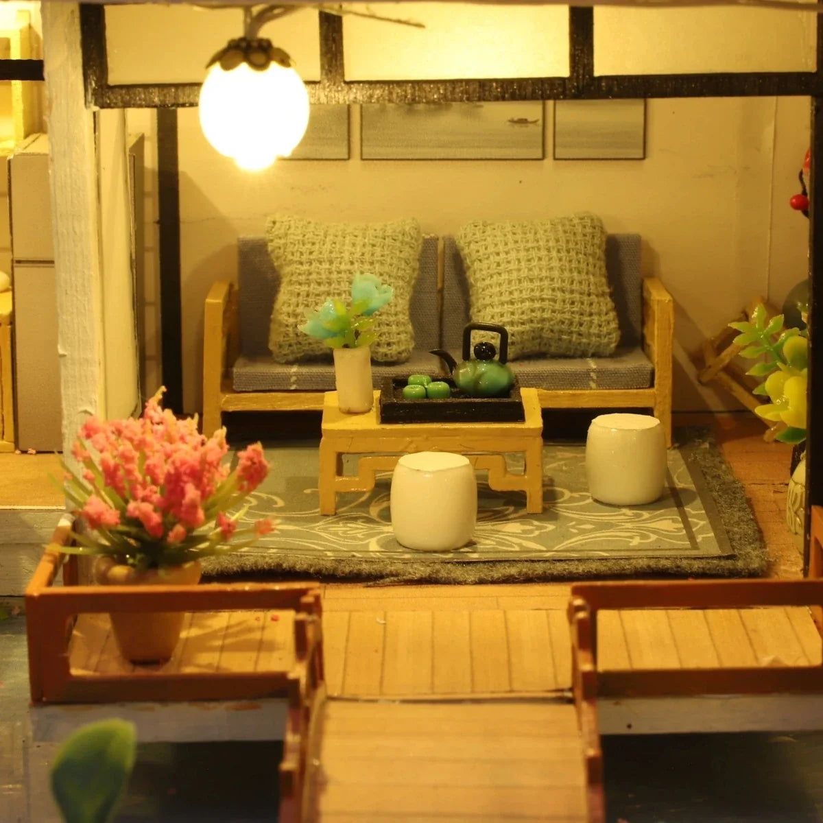 Miniature House Building Kit Wooden DIY Decorative Display