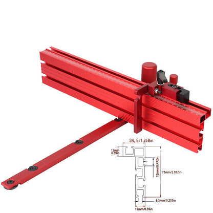 Miter Gauge Anodized Aluminum Non-Slip Rail 0°–60°