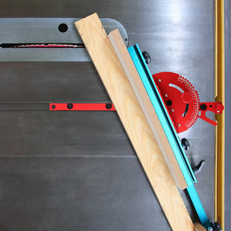 Miter Gauge Anodized Aluminum Non-Slip Rail 0°–60°