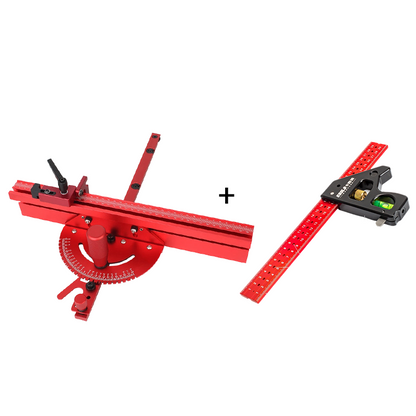 Miter Gauge Anodized Aluminum Non-Slip Rail 0°–60°
