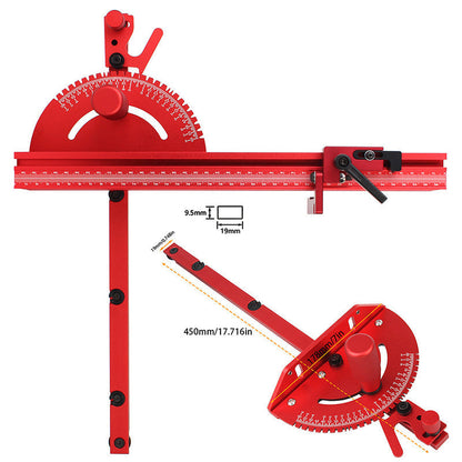 Miter Gauge Anodized Aluminum Non-Slip Rail 0°–60°