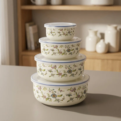 Mixing Bowl Set Enamel Nesting Space-Saving