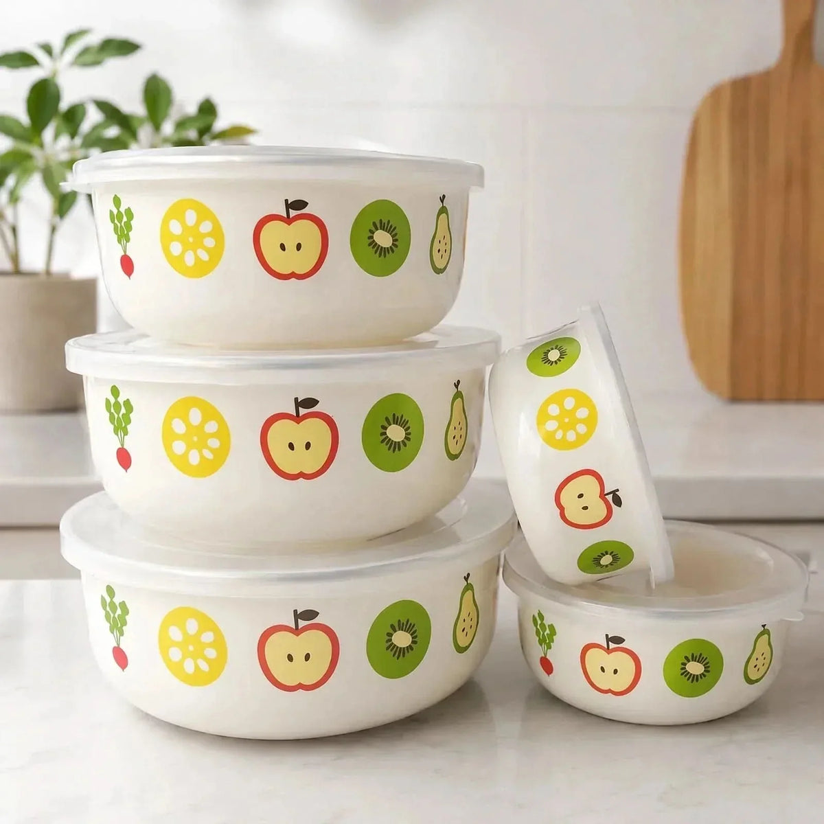 Mixing Bowl Set Enamel Nesting Space-Saving