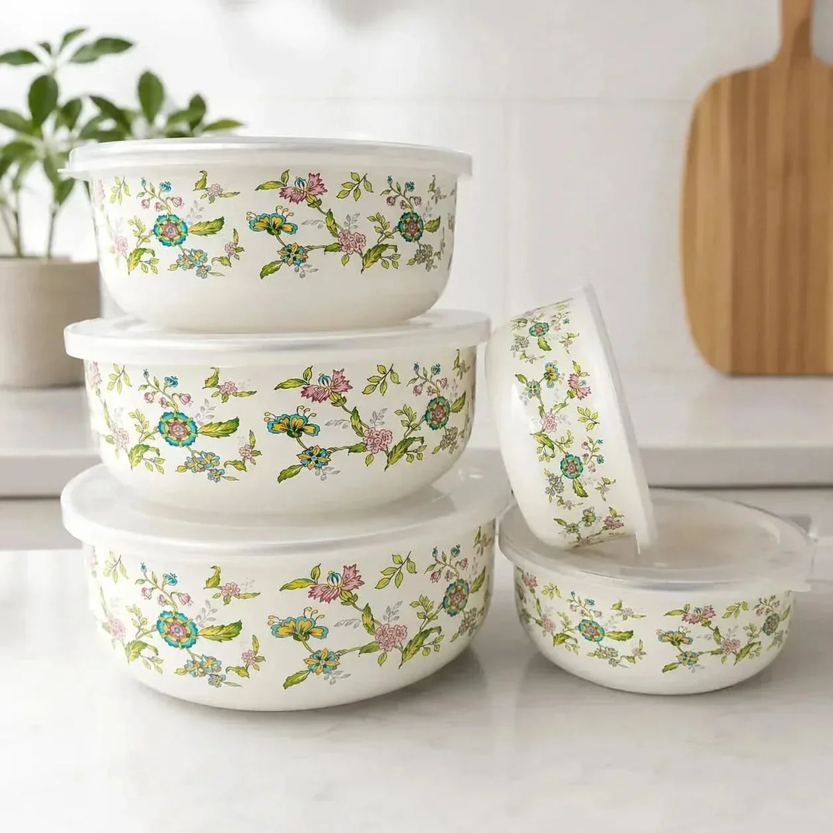 Mixing Bowl Set Enamel Nesting Space-Saving
