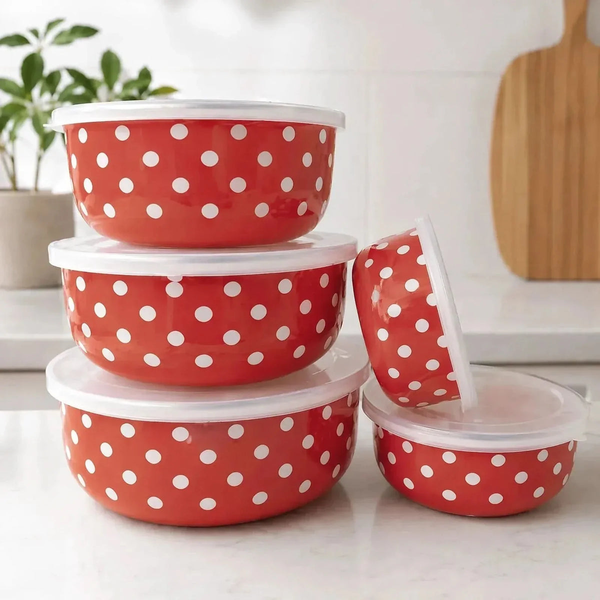 Mixing Bowl Set Enamel Nesting Space-Saving
