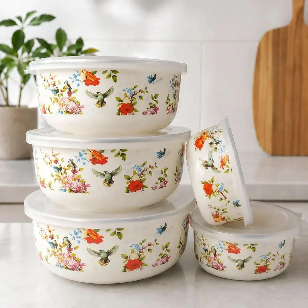 Mixing Bowl Set Enamel Nesting Space-Saving