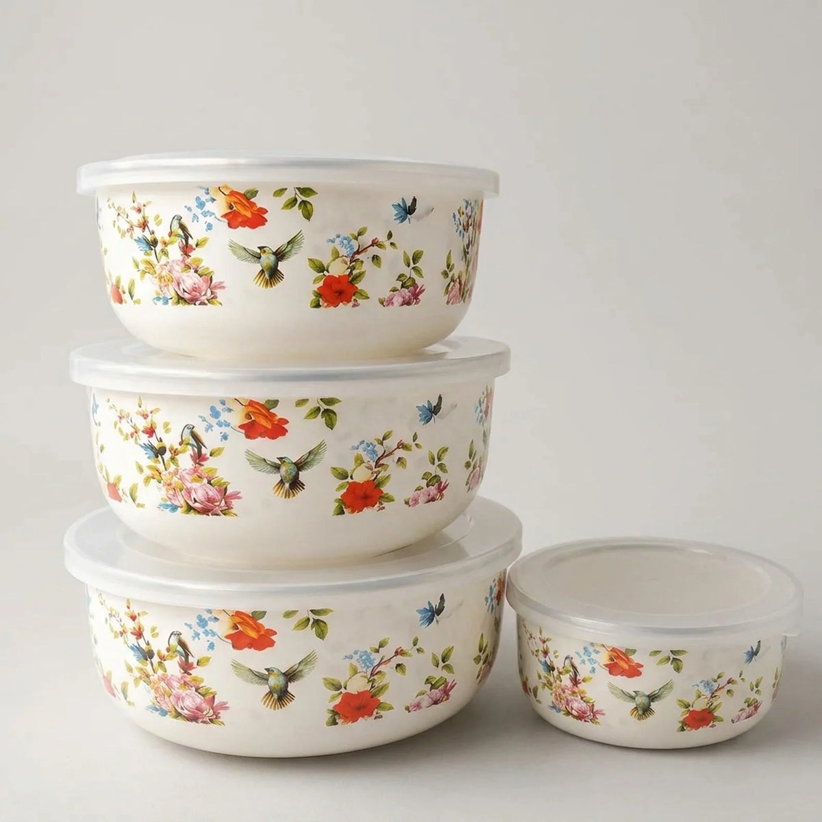 Mixing Bowl Set Enamel Nesting Space-Saving