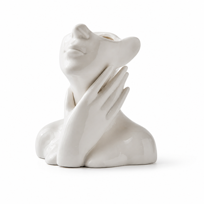 Modern Ceramic Abstract Face Vase