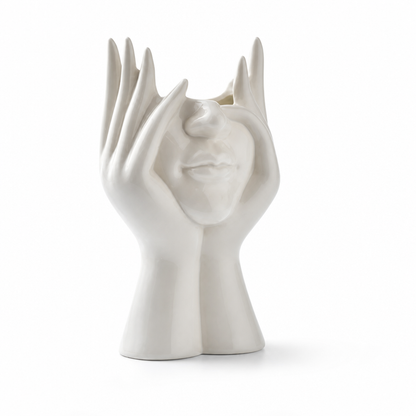 Modern Ceramic Abstract Face Vase