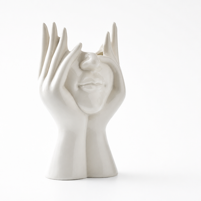 Modern Ceramic Abstract Face Vase