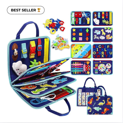 Montessori Activity Book Felt 8 Interactive Pages Life Skills Practice