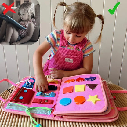 Montessori Activity Book Felt 8 Interactive Pages Life Skills Practice