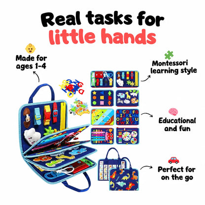 Montessori Activity Book Felt 8 Interactive Pages Life Skills Practice
