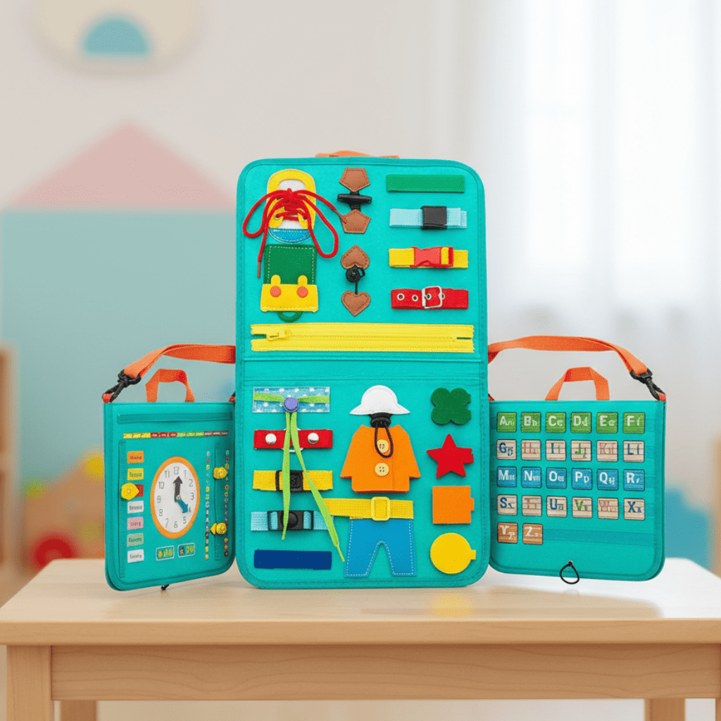 Montessori Sensory Board Wool 15 Activities