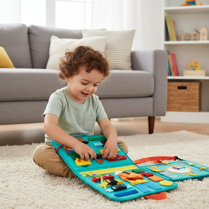 Montessori Sensory Board Wool 15 Activities