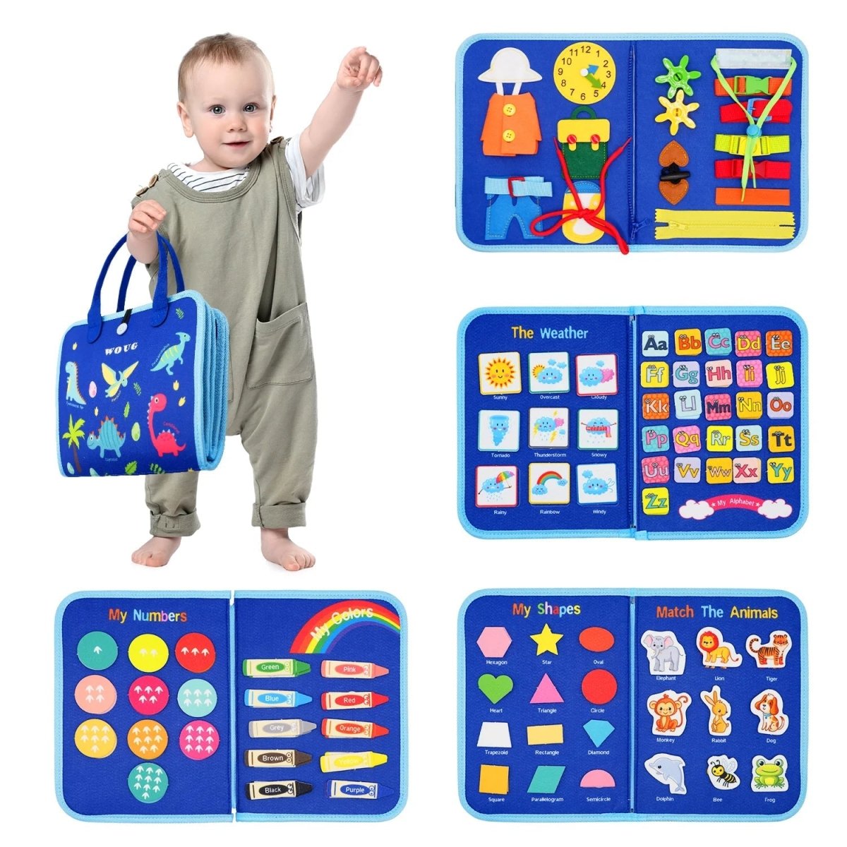 Montessori Sensory Board Wool 15 Activities